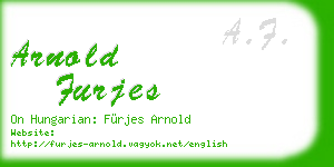 arnold furjes business card